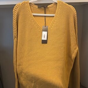 Jenni Kayne Mustard V-Neck Sweater